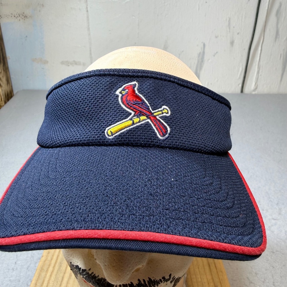 Nike St Louis Cardinals MLB‎ Baseball Visor Cap Red Cardinal Logo Navy Blue